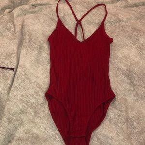 TOPSHOP Red Bodysuit